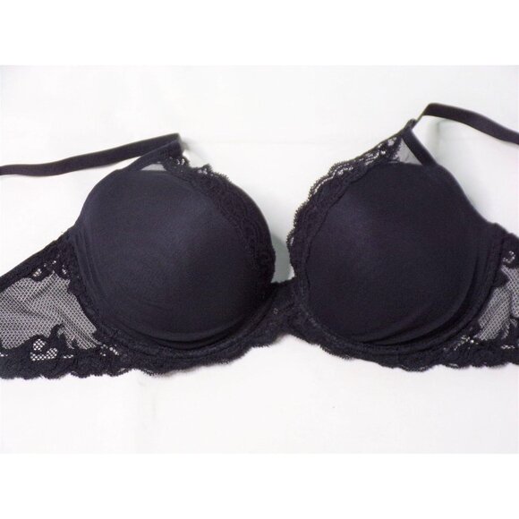 🆕NATORI Feathers Underwire T-Shirt Plunge Bra 34DD Black #730023 - Picture 8 of 10